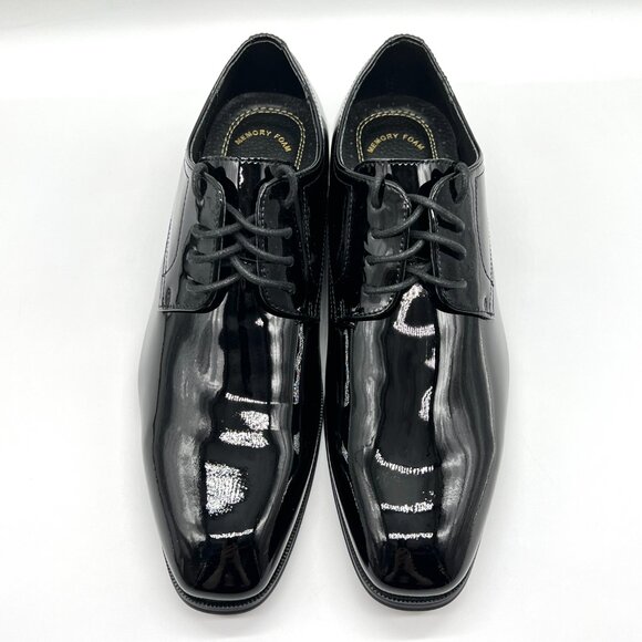 Florsheim Mens Size 7‎ Tuxedo Plain Toe Black Patent Leather Oxfords Dress Shoes - Picture 3 of 12